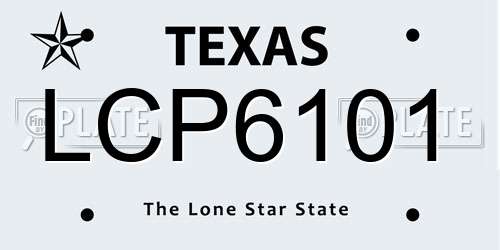 LCP6101 Texas License Plate