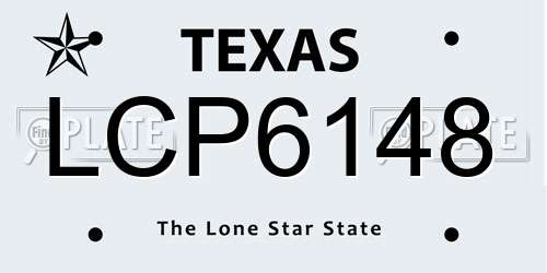 LCP6148 Texas License Plate