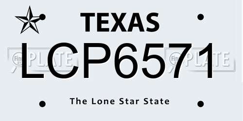 LCP6571 Texas License Plate