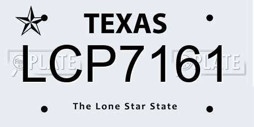 LCP7161 Texas License Plate