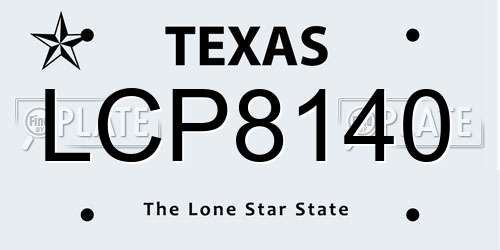 LCP8140 Texas License Plate