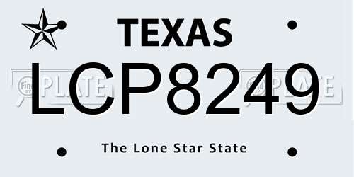 LCP8249 Texas License Plate