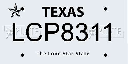 LCP8311 Texas License Plate