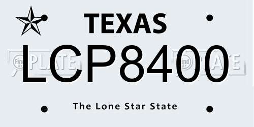 LCP8400 Texas License Plate