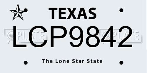 LCP9842 Texas License Plate