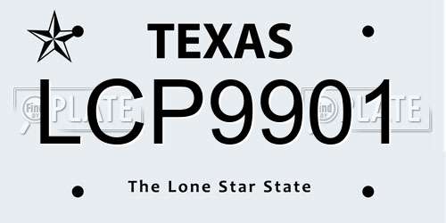 LCP9901 Texas License Plate