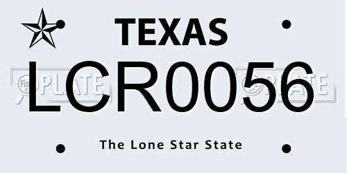 LCR0056 Texas License Plate