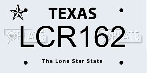 LCR162 Texas License Plate