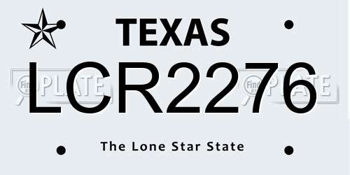 LCR2276 Texas License Plate