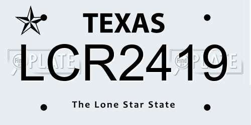 LCR2419 Texas License Plate