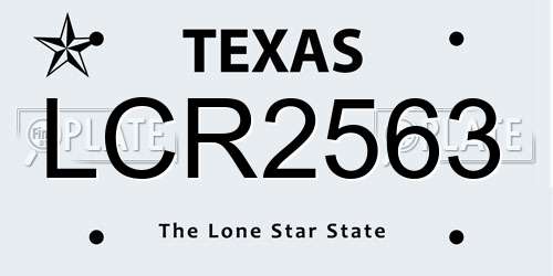 LCR2563 Texas License Plate