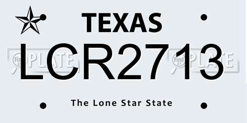 LCR2713 Texas License Plate