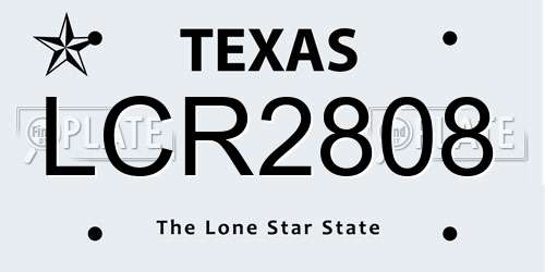 LCR2808 Texas License Plate