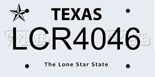 LCR4046 Texas License Plate