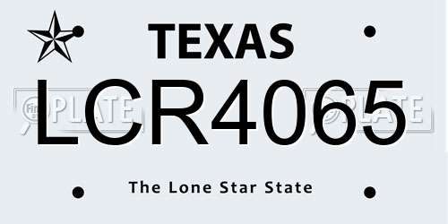 LCR4065 Texas License Plate
