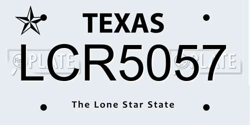 LCR5057 Texas License Plate