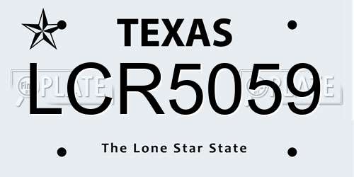 LCR5059 Texas License Plate