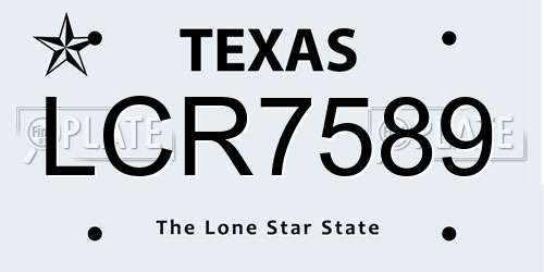 LCR7589 Texas License Plate