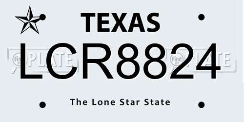 LCR8824 Texas License Plate