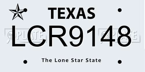 LCR9148 Texas License Plate