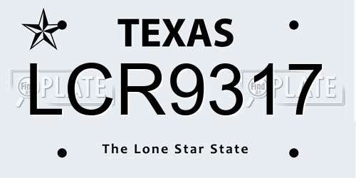 LCR9317 Texas License Plate