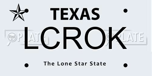 LCROK Texas License Plate