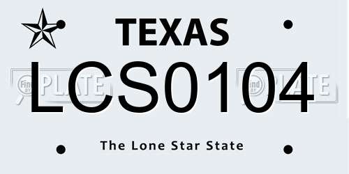 LCS0104 Texas License Plate