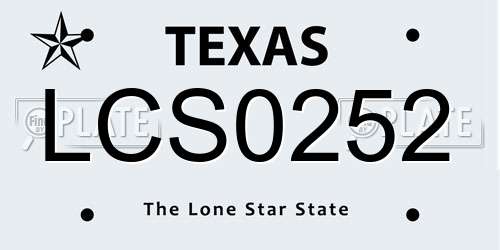LCS0252 Texas License Plate