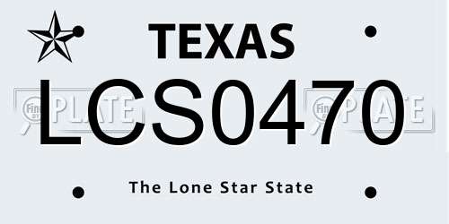 LCS0470 Texas License Plate