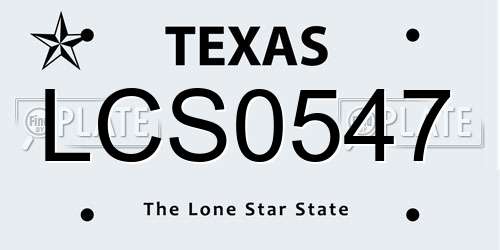 LCS0547 Texas License Plate
