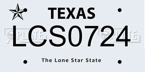 LCS0724 Texas License Plate
