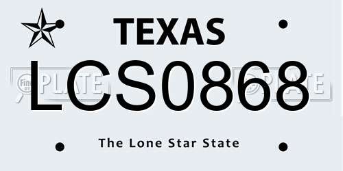 LCS0868 Texas License Plate