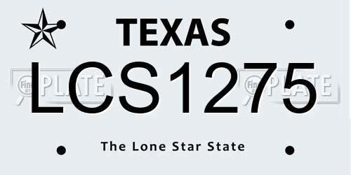 LCS1275 Texas License Plate