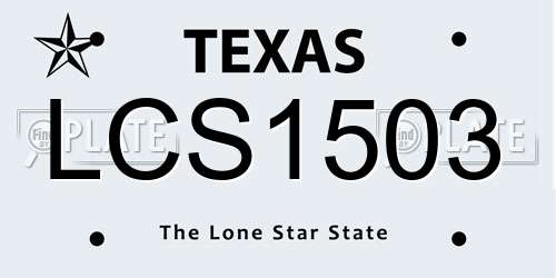 LCS1503 Texas License Plate