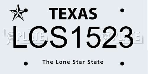 LCS1523 Texas License Plate