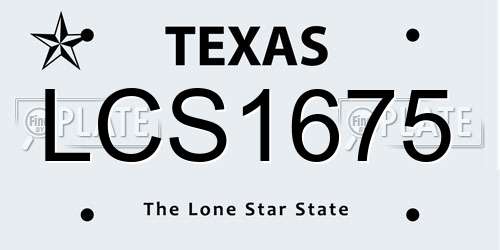 LCS1675 Texas License Plate