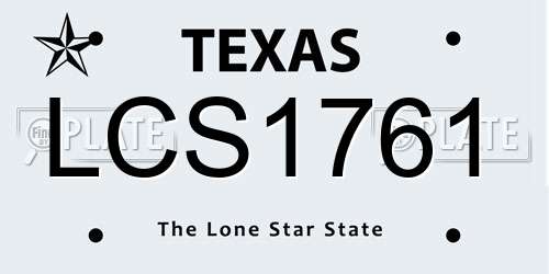 LCS1761 Texas License Plate