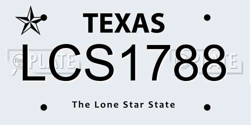 LCS1788 Texas License Plate