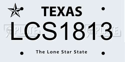 LCS1813 Texas License Plate