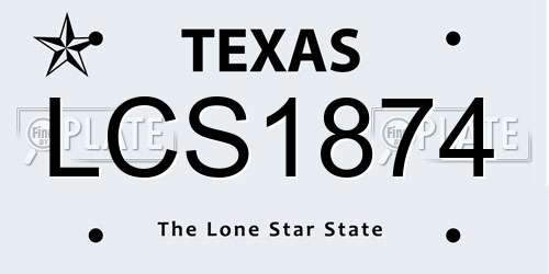 LCS1874 Texas License Plate