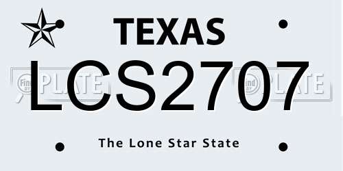 LCS2707 Texas License Plate