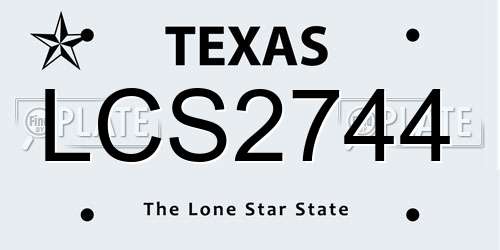 LCS2744 Texas License Plate