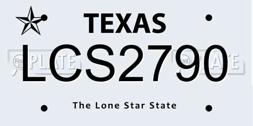 LCS2790 Texas License Plate