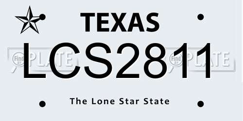 LCS2811 Texas License Plate