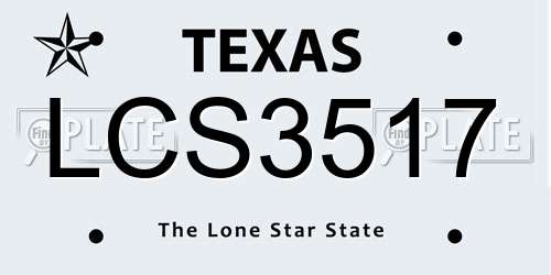 LCS3517 Texas License Plate