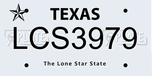 LCS3979 Texas License Plate
