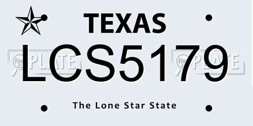 LCS5179 Texas License Plate
