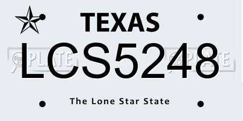 LCS5248 Texas License Plate