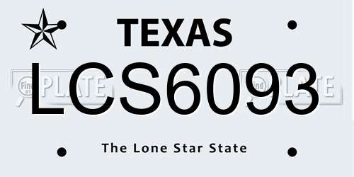 LCS6093 Texas License Plate