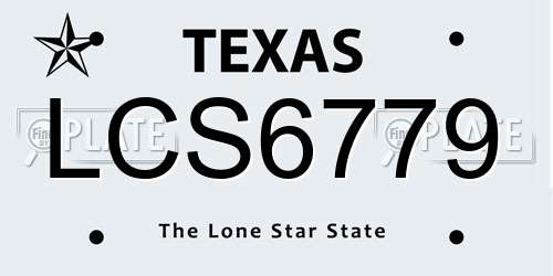 LCS6779 Texas License Plate